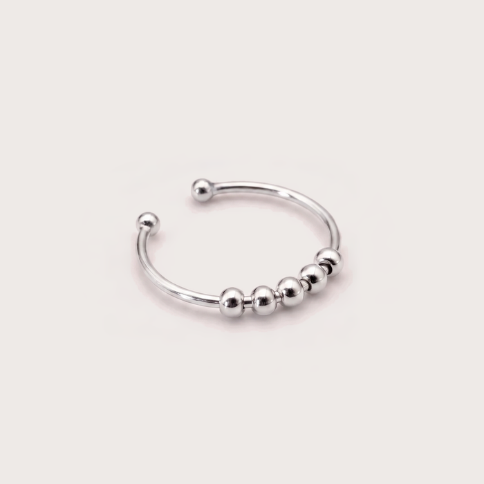 Slider Ring in silver, 5 beads