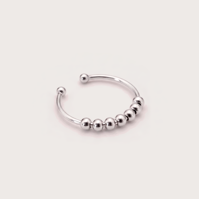 Slider Ring in silver, 7 beads