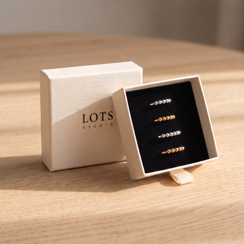 Slider Ring in the LOTS Studio gift box
