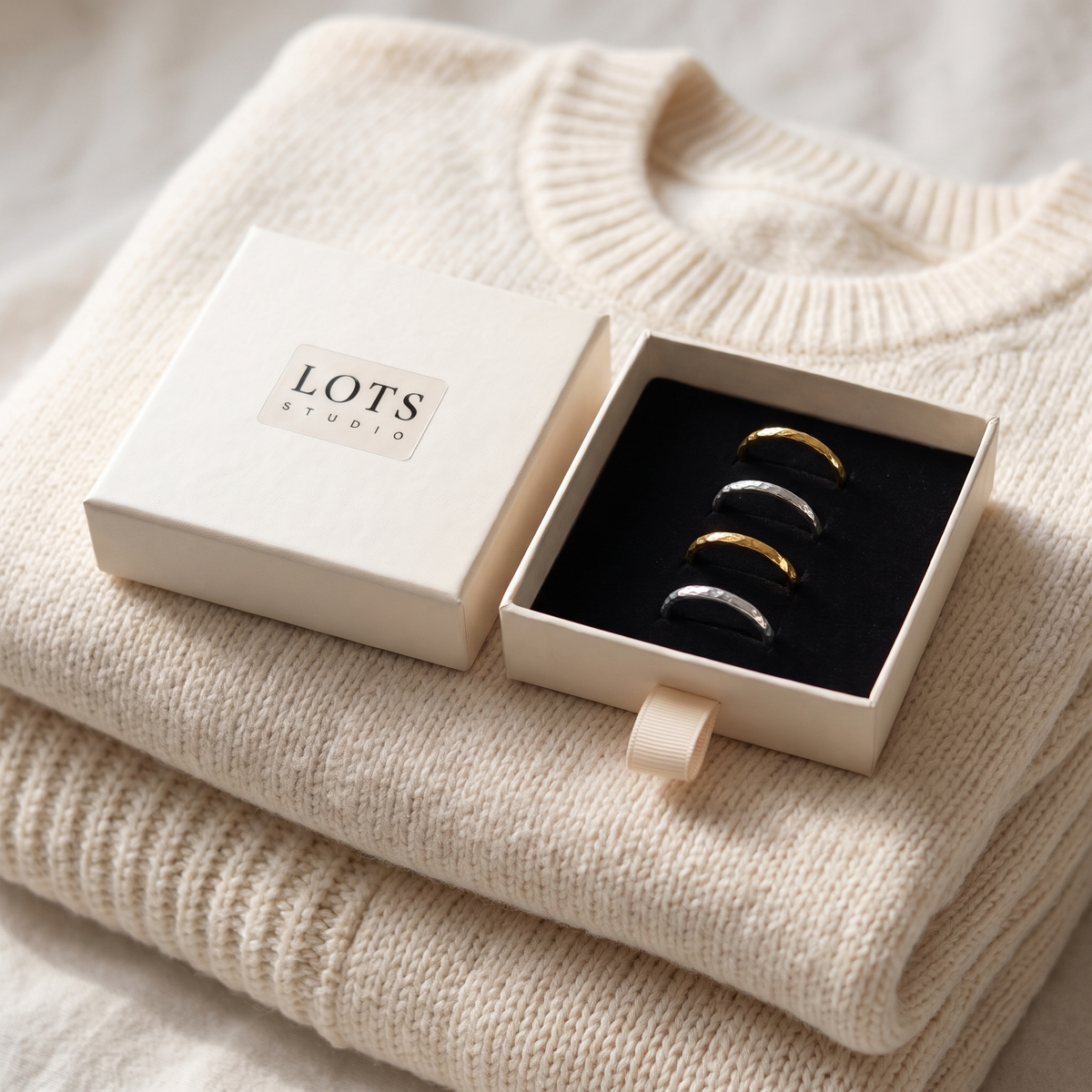 Hammered Ring in the LOTS Studio gift box