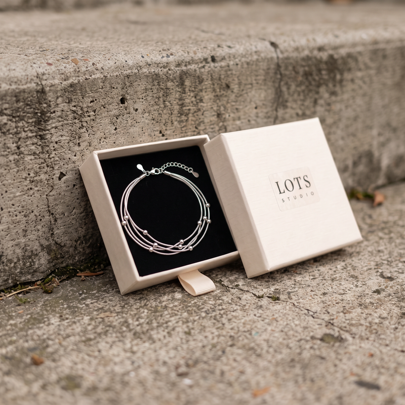 Snake Bracelet, Triple Layer in the LOTS Studio gift box